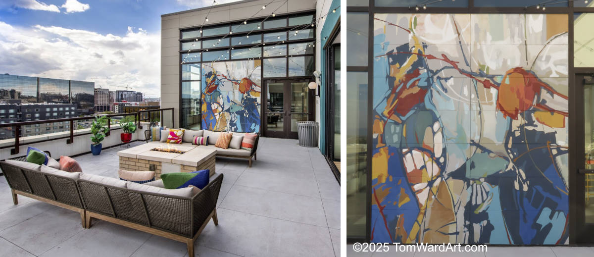 denver abstract apartment mural aspire apatment 7th and grant Denver Rino arts district